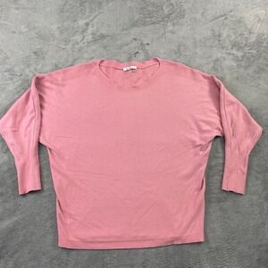 Vila Milano Sweater Pink Wool‎ Blend Crew Neck Dolman Sleeve Size S